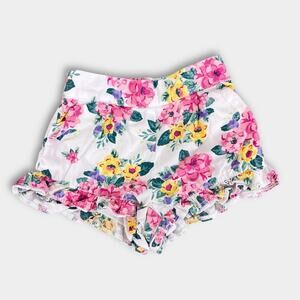 Janie and Jack Floral Ruffle Hem Shorts 6-12 Months